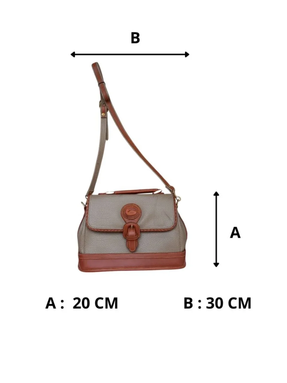 Vintage Dooney & Bourke All Weather Leather Satchel Briefcase Bag Taupe & Tan US